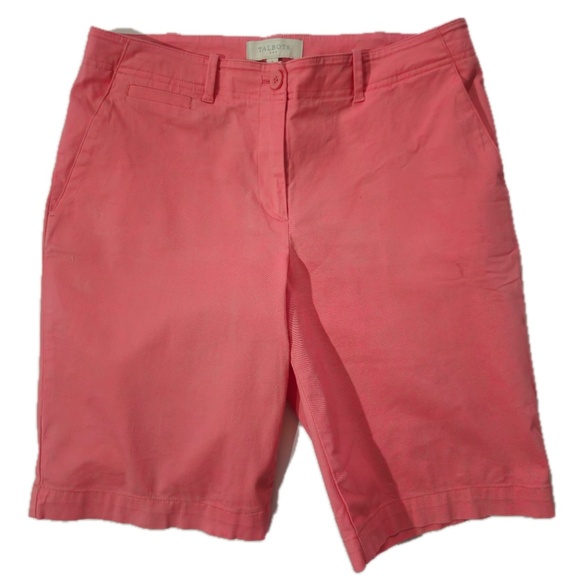 Talbots Pants - Talbots Shorts Womens 8 Coral Chino Flat Front Slash Pockets Zip